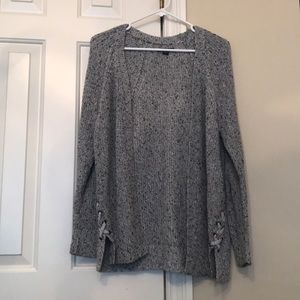 Grey Cardigan with Rope Detailing at the Bottom